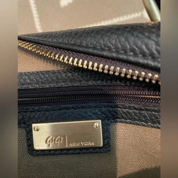 GiGi New York Black Leather Top-Handle Bag - Picture 2 of 9